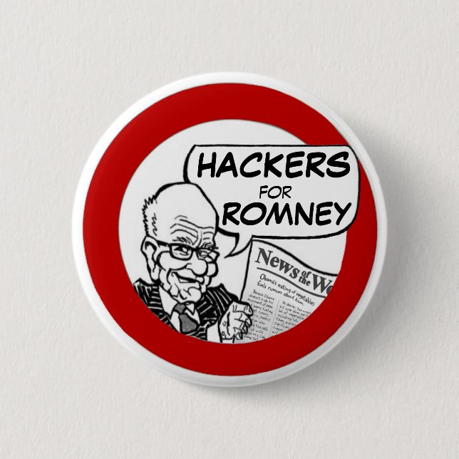 Hacker für Romney 2012 Button (Vorderseite)