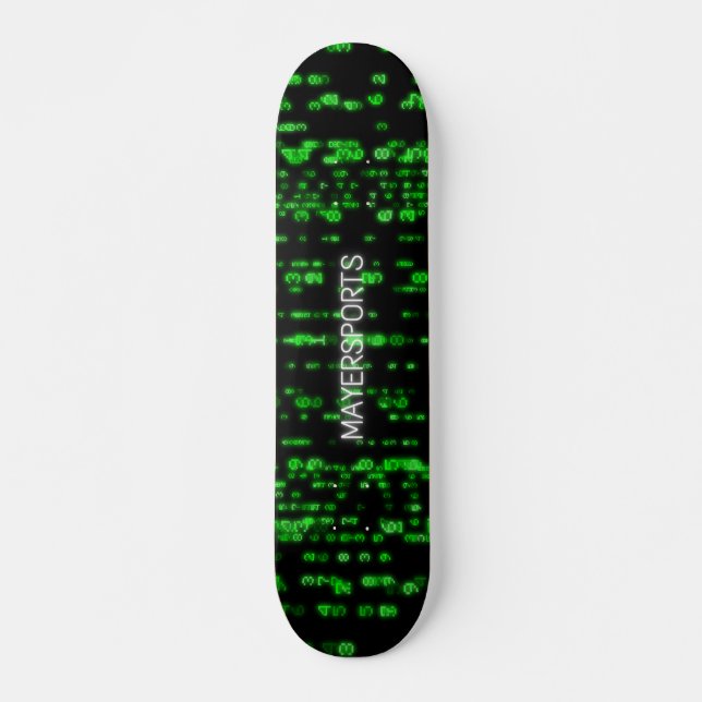 Hacker Green Number Design Skateboard (Vorne)