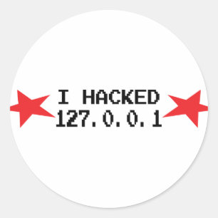Hacker I zerhacktes 127.0.0.1 Runder Aufkleber
