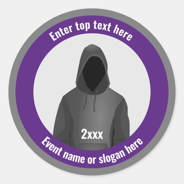 Hacker IT & Cyber Security mit eigenem Text auf Runder Aufkleber (Vorderseite)