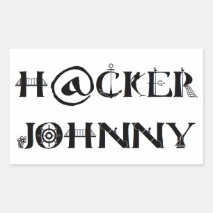 Hacker Johnny Rechteckiger Aufkleber