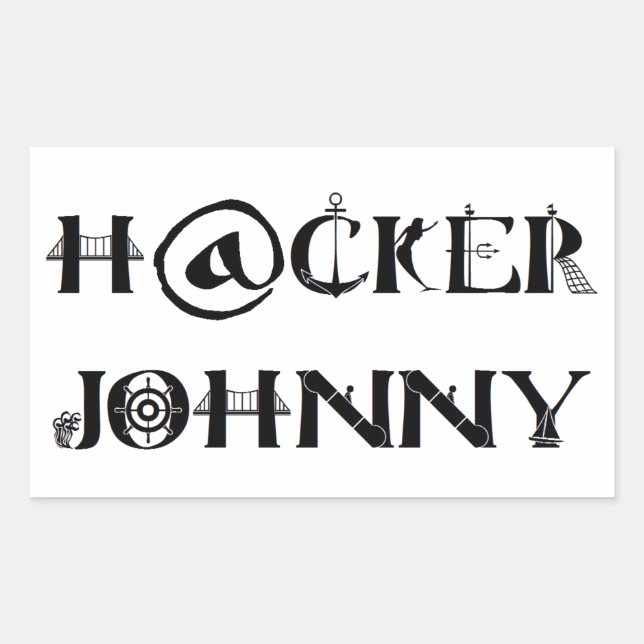 Hacker Johnny Rechteckiger Aufkleber (Vorderseite)