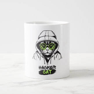 Hacker-Katze-Cyber-Gamer-Coder-Lustige-Tech-Tasse Jumbo-Tasse