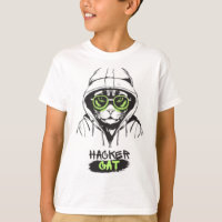 Hacker Katze Cyberpunk Tech Kitty Jungen T-Shirt