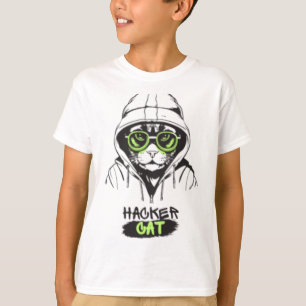 Hacker Katze Cyberpunk Tech Kitty Jungen T-Shirt