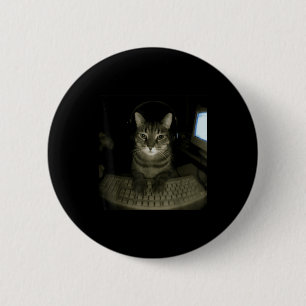 Hacker-Katzen-Meme Lustige Computerkatze Kätzchen- Button