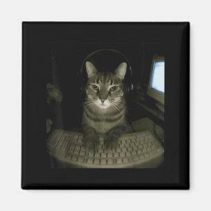 Hacker-Katzen-Meme Lustige Computerkatze Kätzchen Magnet