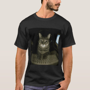 Hacker-Katzen-Meme Lustige Computerkatze Kätzchen  T-Shirt