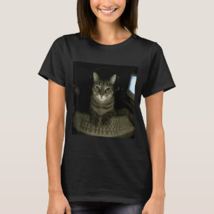 Hacker-Katzen-Meme Lustige Computerkatze Kätzchen- T-Shirt
