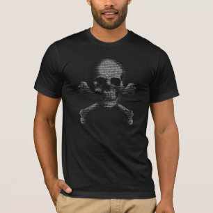 Hacker-Totenkopf mit gekreuzter Knochen T-Shirt