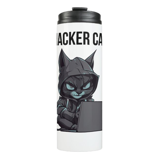 Hackerkatze Thermosbecher (Vorderseite)