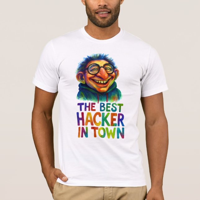 Hackertroll - Der beste Coder in der Stadt Gif T-Shirt (Vorderseite)