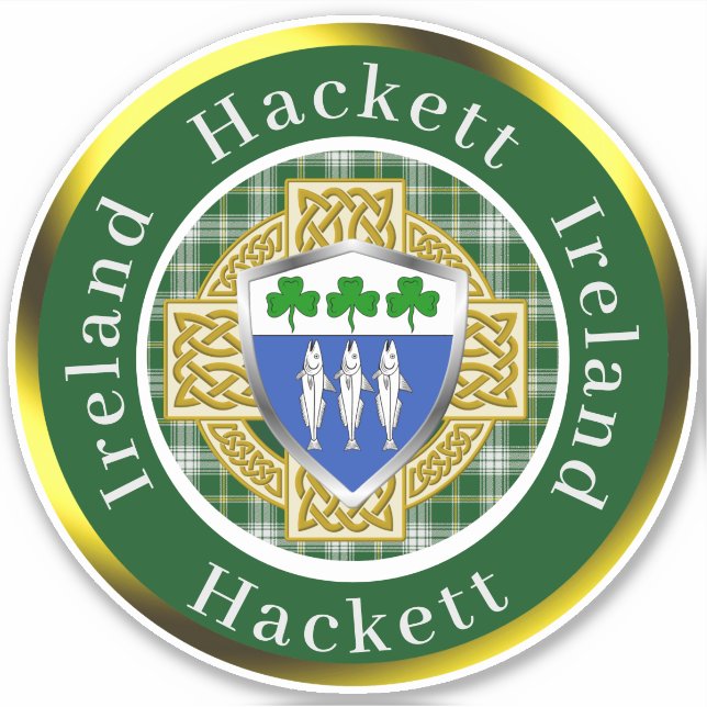 Hackett Shield & Celtic Cross Personalisiert Aufkleber (Vorderseite)
