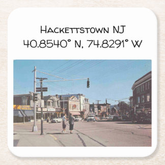 Hackettstown NJ Map Koordiniert Vintagen Stil Rechteckiger Pappuntersetzer