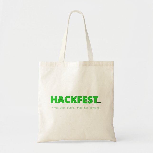 Hackfest-Titelseite Tragetasche (Vorne)