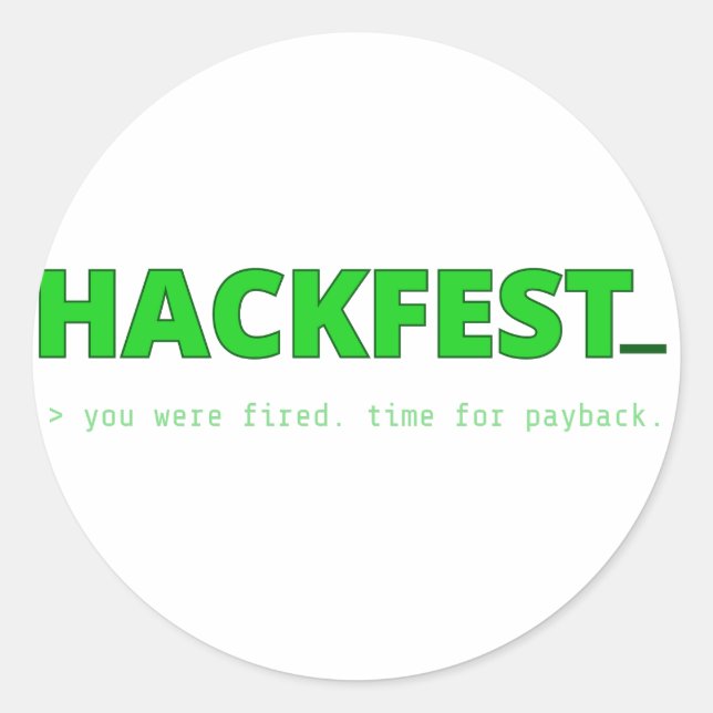 Hackfest-Titelseiten-Aufkleber Runder Aufkleber (Vorderseite)