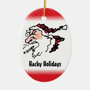 Hackin Santa Funny Cartoon Keramik Ornament