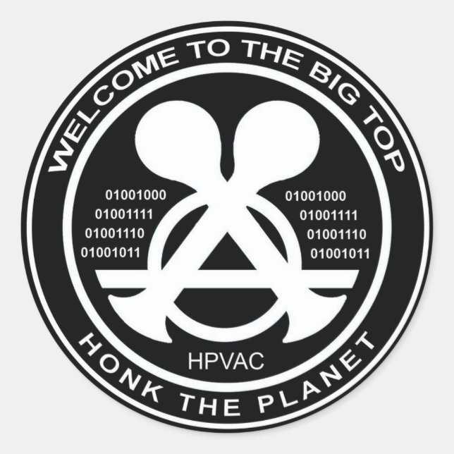 Hacking Sticker HPVAC Binary HONK! (Vorderseite)