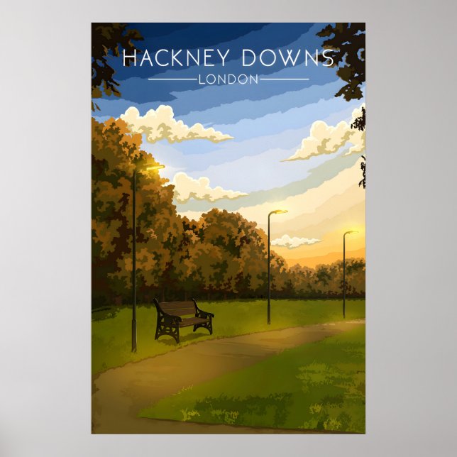 Hackney Downs London Park Reiseplakat Poster (Vorne)