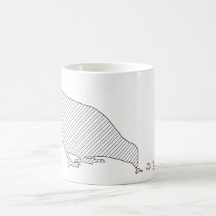 Hackordnung. Amsel u. rote Herzen Kaffeetasse