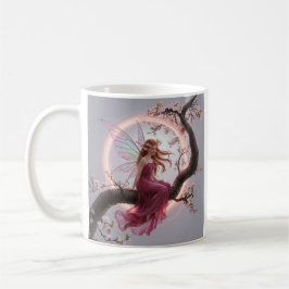 Hada mágica entre flores de cerezo – Ilustración d Kaffeetasse