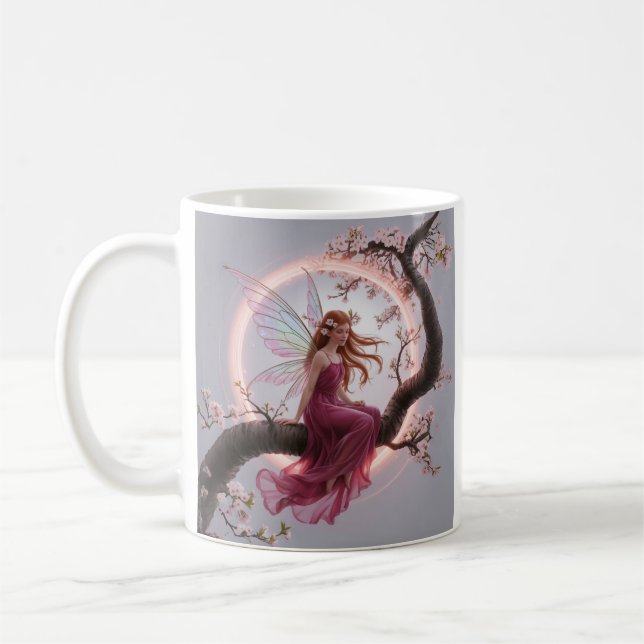 Hada mágica entre flores de cerezo – Ilustración d Kaffeetasse (Links)