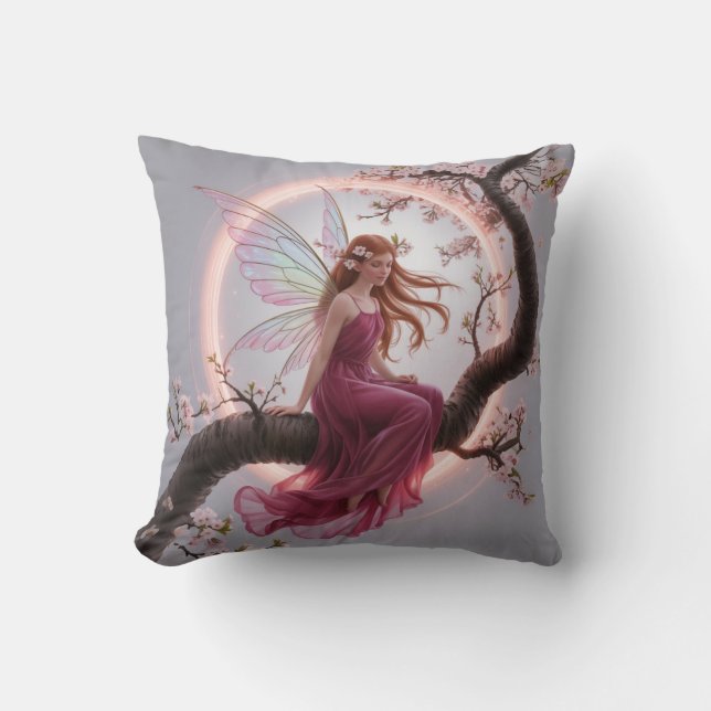 Hada mágica entre flores de cerezo – Ilustración d Kissen (Vorderseite)