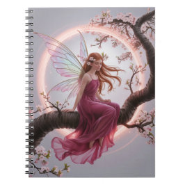 Hada mágica entre flores de cerezo – Ilustración d Notizblock