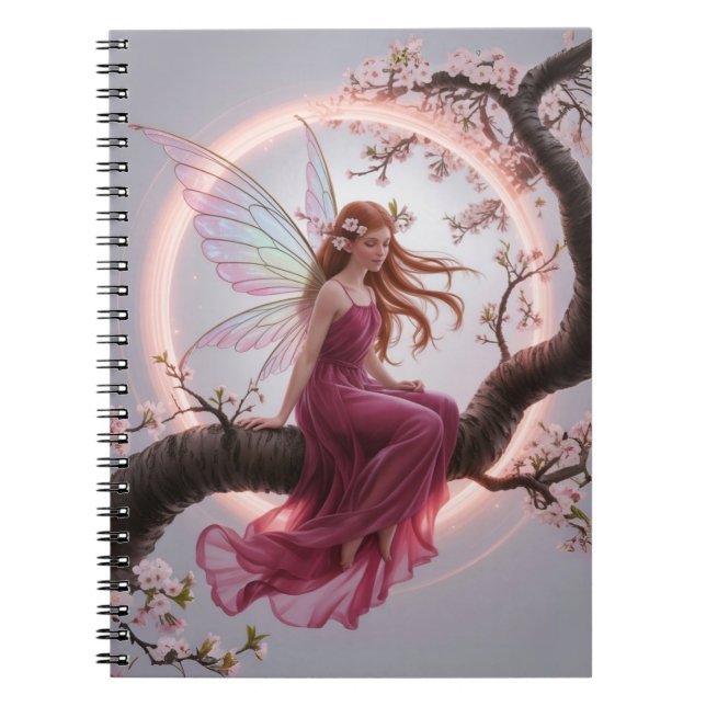 Hada mágica entre flores de cerezo – Ilustración d Notizblock (Vorderseite)