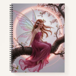 Hada mágica entre flores de cerezo – Ilustración d Notizbuch