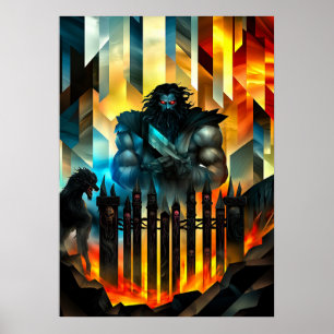 Hades - Kubistische Minimalistische Legende - Gott Poster