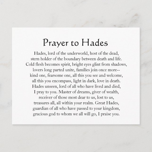 Hades Postcard Postkarte (Vorderseite)