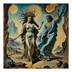 Hades und Persephone, die in die Unterwelt absteig Poster