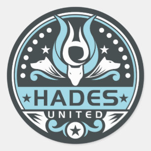 Hades United Logo Navy Blue Runder Aufkleber