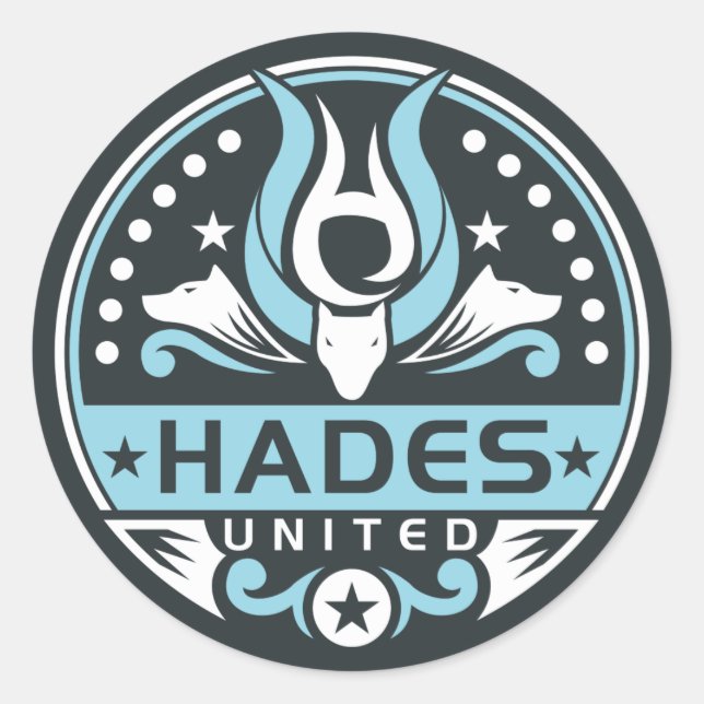Hades United Logo Navy Blue Runder Aufkleber (Vorderseite)