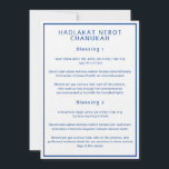 Hadlakat Nerot Chanukah Hebrew English Guide Cards<br><div class="desc">Diese Karten enthalten die Hadlakat Nerot Chanukah Segen, die drei Hanukkah Segen, geschrieben in Hebräisch, Romanisiertes Hebräisch und Englisch. Dunkelblauer Text auf weißem Hintergrund Krawatte der Karten zum Thema der Saison. Sie können den Text nach Bedarf bearbeiten. Für nützlichere Hanukka-Vorräte besuchen Sie mein Geschäft: Zazzle.com/Shayna_Punim ✡ Für benutzerdefinierte Bestellungen, schreiben...</div>