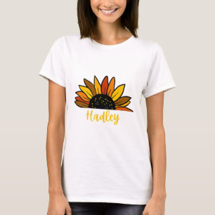 Hadley Personalisiert Name Niedlich Fall Sonnenblu T-Shirt