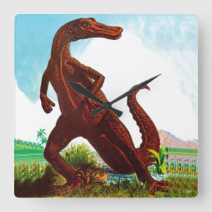 Hadrosaurus Dinosaur Quadratische Wanduhr