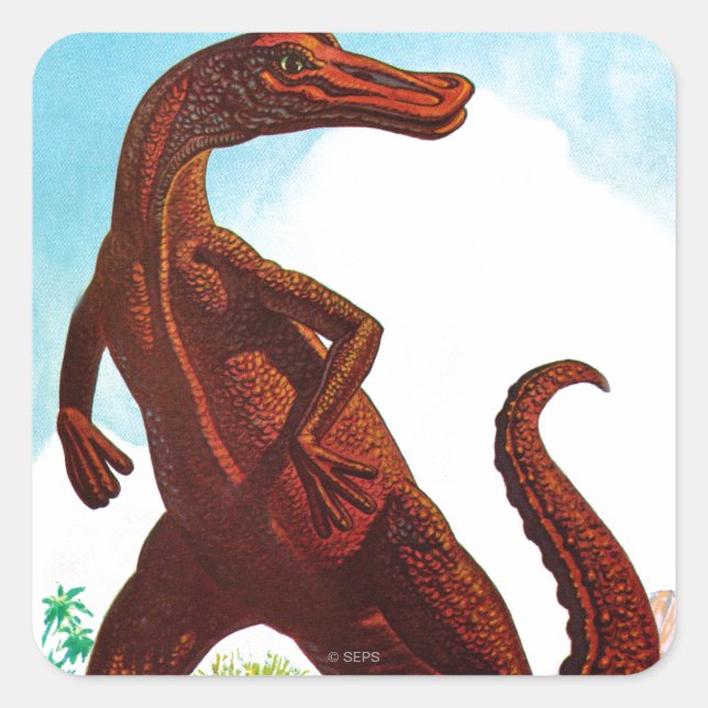 Hadrosaurus-Dinosaurier Quadratischer Aufkleber (Vorderseite)