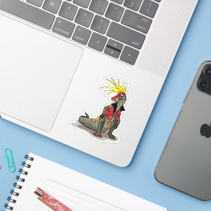 Hadrosaurus Dinosaurier verkleidete sich als Punk. Aufkleber