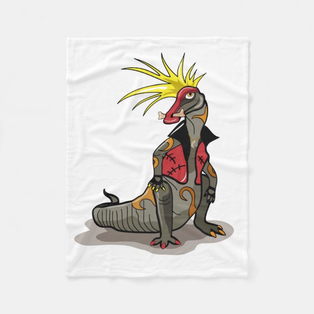 Hadrosaurus Dinosaurier verkleidete sich als Punk. Fleecedecke (Vorderseite)