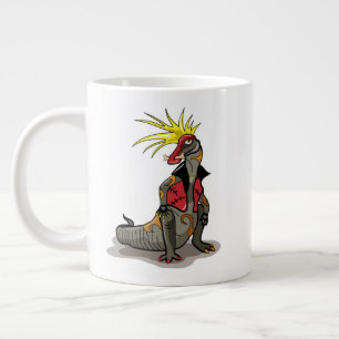 Hadrosaurus Dinosaurier verkleidete sich als Punk. Jumbo-Tasse