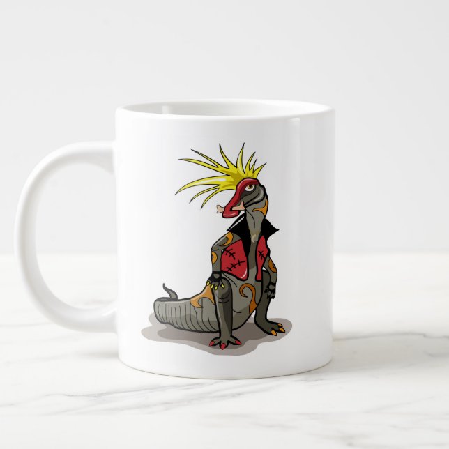Hadrosaurus Dinosaurier verkleidete sich als Punk. Jumbo-Tasse (Links)