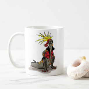 Hadrosaurus Dinosaurier verkleidete sich als Punk. Kaffeetasse