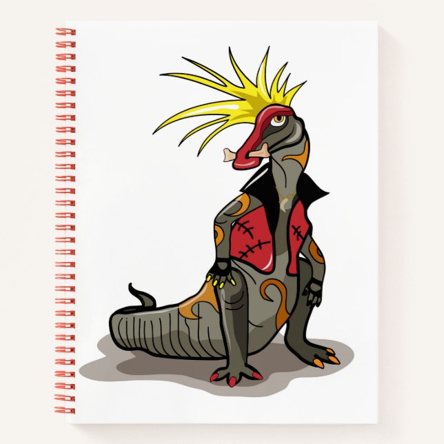 Hadrosaurus Dinosaurier verkleidete sich als Punk. Notizbuch (Vorderseite)