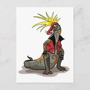 Hadrosaurus Dinosaurier verkleidete sich als Punk. Postkarte