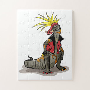 Hadrosaurus Dinosaurier verkleidete sich als Punk. Puzzle