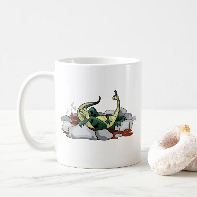 Hadrosaurus Entspannen in einem Whirlpool. Kaffeetasse (Mit Donut)