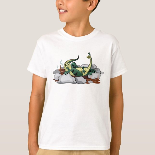 Hadrosaurus Entspannen in einem Whirlpool. T-Shirt (Vorderseite)