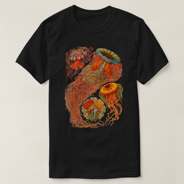Haeckel Discomedusae Enhanced Antique Illustration T-Shirt (Design vorne)